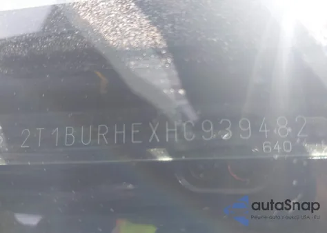 2017 Toyota Corolla Le from USA, damaged, VIN 2T1BURHEXHC939482